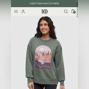 NWOT Tentree Emerald Edge Crew Sweatshirt Medium
